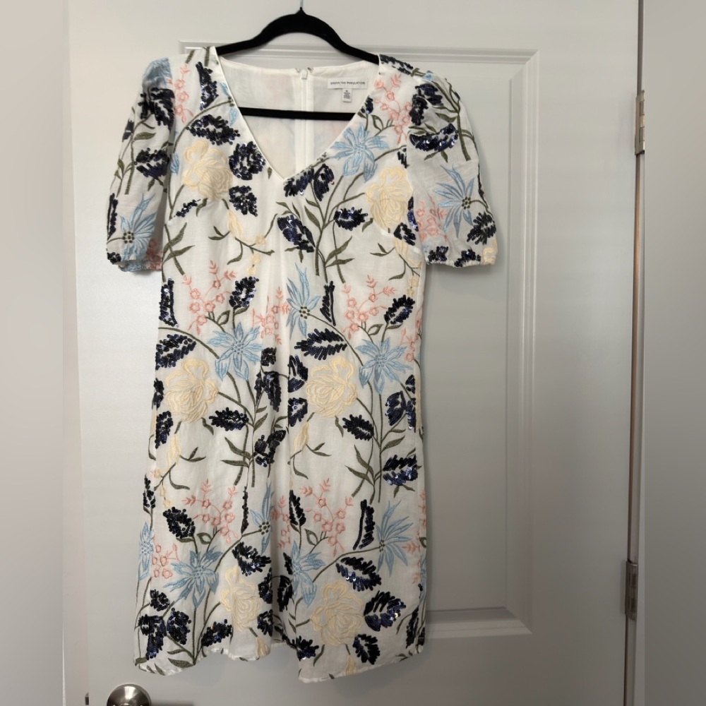 Dress the Population Floral V-Neck Mini Dress